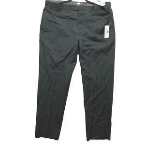 Michael Strahan Dress Pants Mens 40W 32L Charcoal Pinstripe Wool Blend